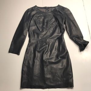 Size O Black leather dress